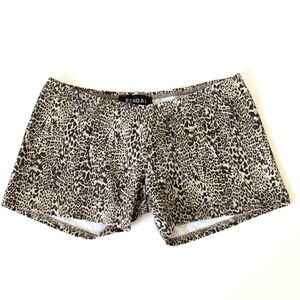 Rendal UK Teddy Shorts Low Rise Cheetah Print Size S Cotton Blend Stretchy NWT